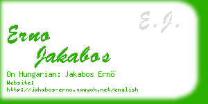 erno jakabos business card