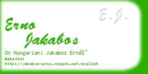 erno jakabos business card